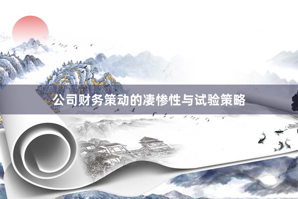 公司财务策动的凄惨性与试验策略